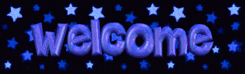 image: a gif that says welcome, cycling through rainbow colors